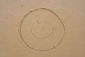 Smiley Face in the sand Royalty Free Stock Photo