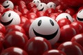 a smiley face surrounded by many red balloons Royalty Free Stock Photo