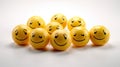 Smiley face on a white background. Happy smileys with different emotions