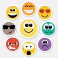 Smiley faces expressing different feelings, colored version Royalty Free Stock Photo