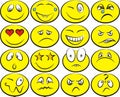 Smiley faces vector set