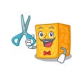 Smiley Funny Barber colby jack cheese cartoon character design style
