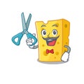 Smiley Funny Barber emmental cheese cartoon character design style