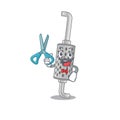 Smiley Funny Barber exhaust pipe cartoon character design style