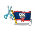 Smiley Funny Barber flag belize cartoon character design style