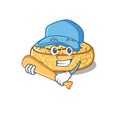Smiley Funny crumpets a mascot design with baseball