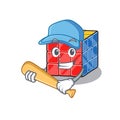 Smiley Funny rubic cube a mascot design with baseball