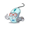 Smiley gamer computer mouse cartoon mascot style