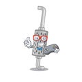 Smiley gamer exhaust pipe cartoon mascot style