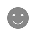 Smiley gray icon. Happy, success, satisfaction face symbol.