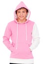 Smiley guy in pink sweatshirt Royalty Free Stock Photo