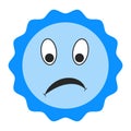 Smiley icon angry unhappy emotions blue sun smiley sad