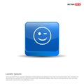 Smiley icon, Face icon - 3d Blue Button Royalty Free Stock Photo