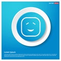 smiley icon, Face icon Abstract Blue Web Sticker Button Royalty Free Stock Photo