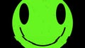 Smiley glitch alien green big