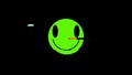 Smiley glitch alien green small