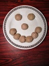 Smiley from meatball. The food make us happy. Copy space.