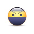 Smiley ninja with an angry emoji face. Ninja cartoon emoticon vector icon. Royalty Free Stock Photo