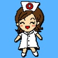 Smiley Nurse in Pixel art style