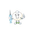 Smiley Nurse white hoppang cartoon character with a syringe