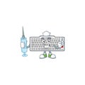 Smiley Nurse white keyboard cartoon character with a syringe