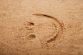 Smiley picture on a beach sand Royalty Free Stock Photo