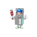 Smiley Plumber arcade game machine on mascot picture style Royalty Free Stock Photo