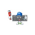 Smiley Plumber black keyboard on mascot picture style