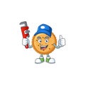 Smiley Plumber peanut butter cookies on mascot picture style
