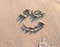 Smiley sand smile summer beach Royalty Free Stock Photo
