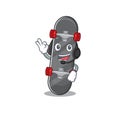 Smiley skateboard cartoon character design wearing headphone