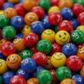 Smiley Spheres: A Colorful Crowd Royalty Free Stock Photo