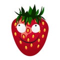 Smiley strawberry. Vector illustration on a white