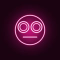 smiley in a stupor icon. Elements of Web in neon style icons. Simple icon for websites, web design, mobile app, info graphics
