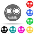 smiley in a stupor multi color style icon. Simple thin line, outline vector of web icons for ui and ux, website or mobile