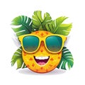 Smiley summer emoticon icon. Smiley emoji summer character .Beach and travel concept. White background. Generative Ai illustration Royalty Free Stock Photo