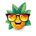 Smiley summer emoticon icon. Smiley emoji summer character .Beach and travel concept. White background. Generative Ai illustration Royalty Free Stock Photo