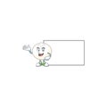 Smiley white hoppang with whiteboard cartoon character design