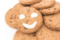 Smiley on whole wheat biscuits Royalty Free Stock Photo