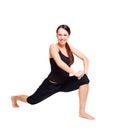 Smiley woman doing flexibility exercises Royalty Free Stock Photo