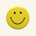 Smiley yellow color, smiling face, icon, three-dimensional image