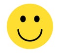 Smiley yellow face emoji on white background