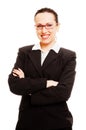 Smiley young businesswoman in glasses