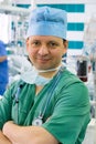 Smiley young doctor in ICU Royalty Free Stock Photo