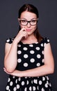 Smiley young woman in glasses Royalty Free Stock Photo