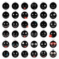 Smileys funny funny black vector fps 10 set