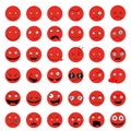 Smileys funny funny red vector EPS 10 set