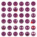 Smileys funny funny violet vector EPS 10 set