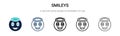 Smileys icon in filled, thin line, outline and stroke style. Vector illustration of two colored and black smileys vector icons