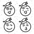 Smileys zum Karneval und Rosenmontag. Emoticons Set